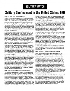 Solitary Confinement Research Paper